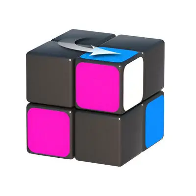 The positioning of the cube corner before the start of the rotation